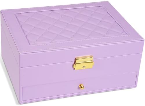 GUOER Jewelry Box for Women Girls, Two Layers Jewelry Organizer, Purple by GUOER