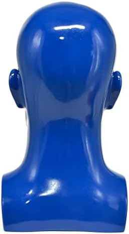 FanLin Male Mannequin Head Professional Manikin Head for Display Wigs Hats Headphone Mask Sunglasses Jewelry and Scravat Display Stand (Bright Blue) - Image 6