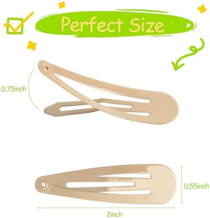 120 Pack Taupe 2 Inch Barrettes Women Metal Snap Hair Clips Accessories - Image 3