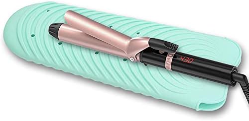 Heat Resistant Mat for Curling Iron, Silicone Flat Iron Mat & Holder for Counter, Portable Travel Curling Iron Mat & Pocket for Hot Hair Styling Tools by Unknown
