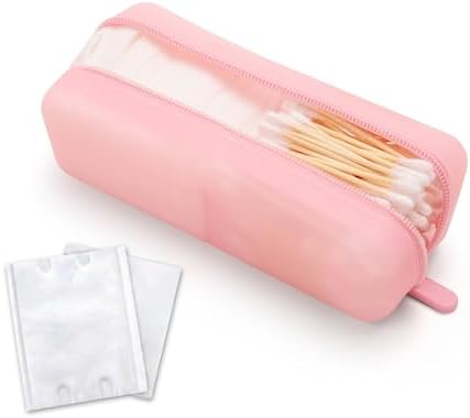 Cotton Pad Swab Travel Case, 2-in-1 Waterproof Organizer, VISFRESH (Pink) by VisFresh