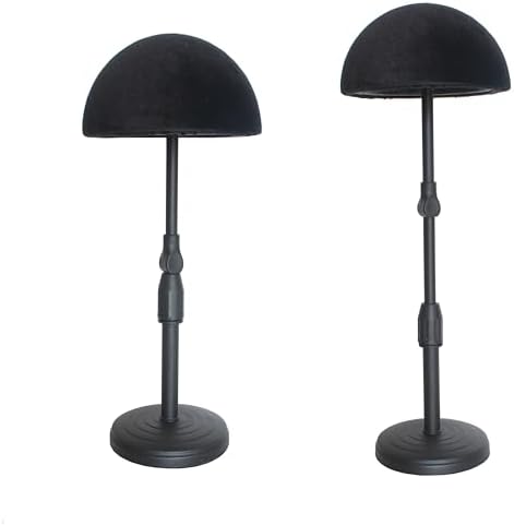 2 Packs 16.5 inch wig holder with half foam head velvet covered adjustable from 13.5 inch to 16.5 inch by FASHION+DO