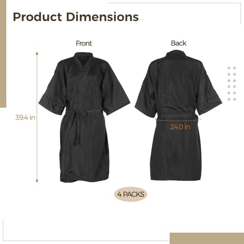 Homaisson 4 Pcs Black Haircutting Cape, Hair Capes for Salon Women, Polyester Salon Capes for Clients for Adults with Adjustable Waist - Image 2