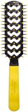 Cricket Static Free Fast Flo Color Vent Hair Brush - Quick and Blow Drying, Detangling, and Frizz-Free Styling - Anti-Static Bristles, Ideal for All Hair Types, Party Pleaser (Yellow) by CricketCompany