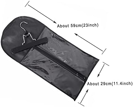 Hair Extensions Storage Bag with Hair Extensions Hanger Portable Wig Storage Bag Dust-proof Wig Bag (Black) - Image 5
