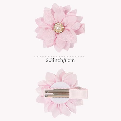 DED 40PCS 2.3" Chiffon Flower Hair Clips for Girls Infants Toddlers - Image 2
