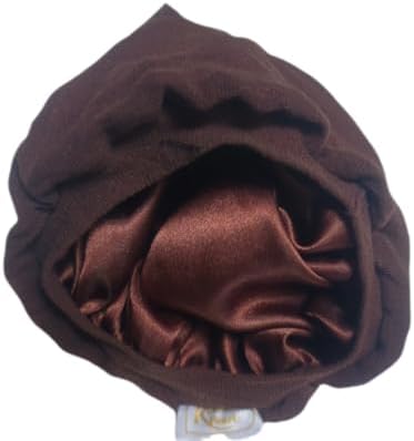 Satin lined wig cap for moisture retention,Suitable For all hair types and porosity (1Brown/1Black) 2 Pack - Image 4