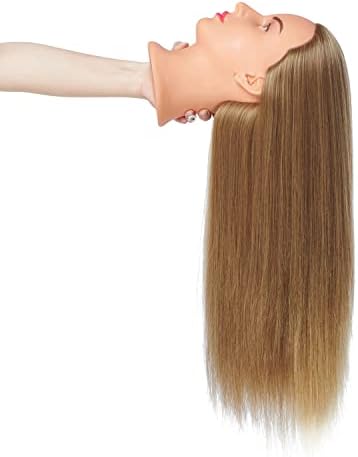 26"-28" Synthetic Fiber Hair Mannequin Head Styling Training Head Doll Head - Image 4