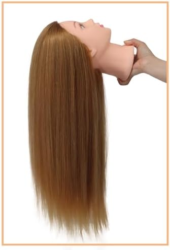 Mannequin Head 80% Real Human Hair 26'' Cosmetology Doll Head for Styling - Image 4