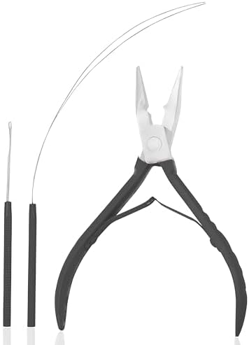 Professional Hair Extension Pliers & Bead Tool Kit, Black, Microlink by SIVOTE