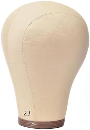 Wig Head 23 Inch Cork Canvas Head Mannequin Head for Wigs Making Display by lucicass