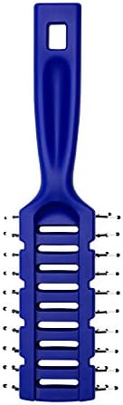 JOHNNY B. Professional Vented Hair Brush for Blow Drying & Detangling, Ball-Tipped Small Bristles, Grooved Handle (Blue) - Image 4
