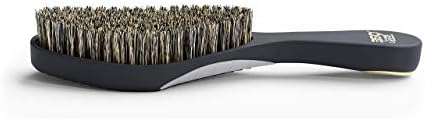 360 Wave Brush, Curved MEDIUM Mixed Boar Bristle, MATTE BLACK, Waterproof - Image 3
