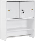 BarberPub Wall Mounted Styling Station Storage Cabinet with Sliding Doors Salon Beauty Spa Equipment for Barber Salon 2204 (White) by BarberPub