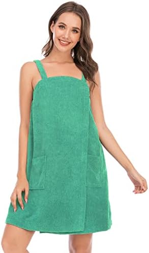Veseacky Women Bath Wrap Towel for Womens Shower with Pocket Adjustable Spa Robe & Facial Headband - Image 3