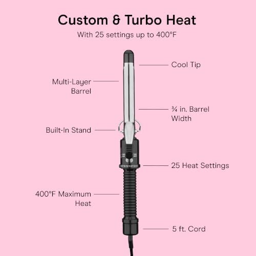 Conair Curling Iron​, Short to Medium Hair, 3/4-in. Barrel, Black/Silver - Image 4