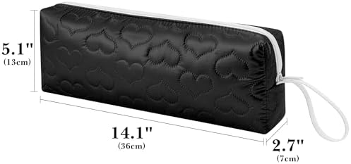 Heat Resistant Hair Tools Travel Bag, Portable Storage Case Pouch with Heart Pattern for Curling Irons, Flat Irons, Hair Straighteners and Accessories (Black) - Image 2