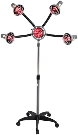 Black 5 Head Infrared Hair Steamer with 5 Universal Rolling Wheels by Fronimo