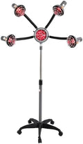 Black 5 Head Infrared Hair Steamer with 5 Universal Rolling Wheels by Fronimo