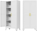 61" Metal Garage Storage Cabinet with 2 Doors and 3 Adjustable Shelves,Metal Storage Cabinets,Steel Tool Cabinets for Home,Office,Garage,Warehouse(White, 61''H x 27''W x 14''D) by AUEYTVR