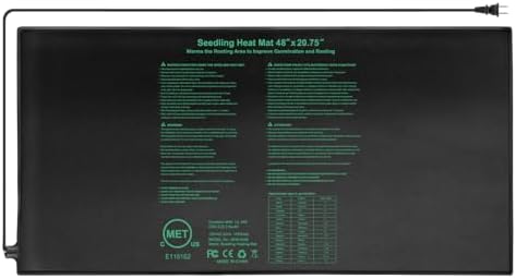 Seedling Heat Mat 48"x20.75", UL & MET-Certified Waterproof Plant Heating Pad for Germination, Hydroponics, Brewing, Breeding, and Greenhouses by HYDGOOHO