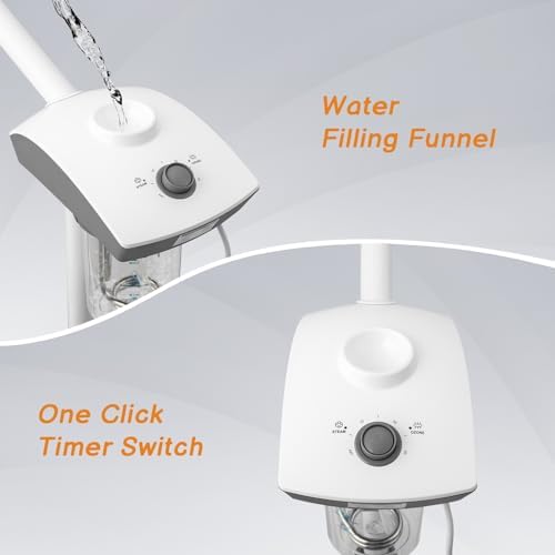 Winado Professional Facial Steamer Machine, Esthetician Steamer Humidifier Face Spa, Hot Ionic Mist Face Steamer for Home Beauty Salon, Personal Skin Care Deep Cleaning, White - Image 3