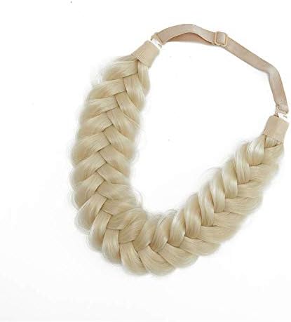 Synthetic Hair Braided Headband Classic Wide Strands Wedding Disorderly Fluffy Braids Wig Band Women Beauty Accessory - Image 4