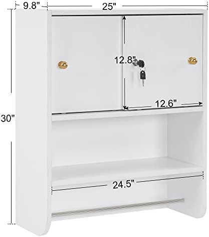 BarberPub Wall Mounted Styling Station Storage Cabinet with Sliding Doors Salon Beauty Spa Equipment for Barber Salon 2204 (White) - Image 3