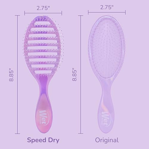 Wet Brush Speed Dry Hair Brush, Blow Dry Safe Bristles & Vented Design For Faster Drying Time, Ergonomic Handle, Reduces Breakage & Detangles All Hair Types, Limited Edition Prismatic Glow Purple - Image 4