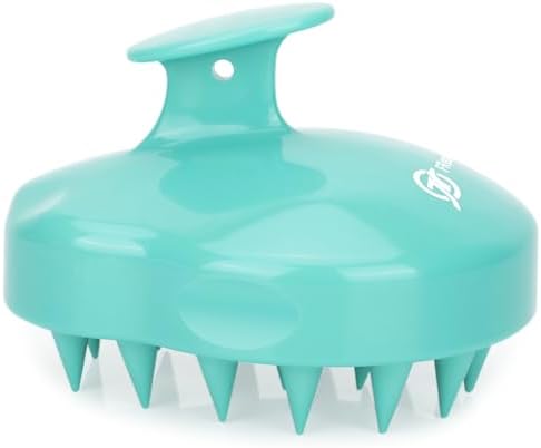 FREATECH Massager Shampoo Brush with Soft Silicone Bristles for Scalp Care, Shower Hair Scalp Scrubber Exfoliator for Dandruff Removal and Hair Growth, Wet & Dry for Men, Women and Kids, Green by FREATECH