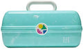 Caboodles On-The-Go Girl Makeup Box, Turquoise on Marble, Hard Plastic Makeup Organizer Box, Built-In Mirror, Secure Latch for Safe Travel, Spacious Storage for Large Items by Caboodles