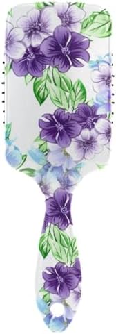 Purple Flowers Hair Brush, Soft Bristles Detangling Brush - Detangler Hairbrush Glides Through Tangles For All Hair Types (Wet Dry & Damaged Hair) by Unknown