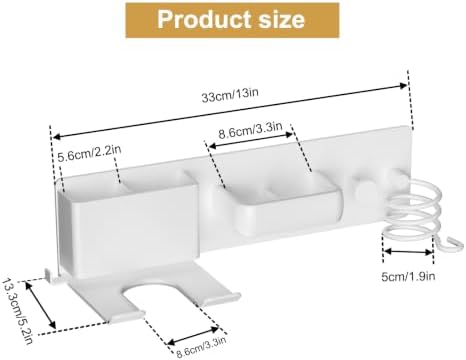 No-Drill Hair Dryer Holder Wall Mount for Bathroom - Image 6