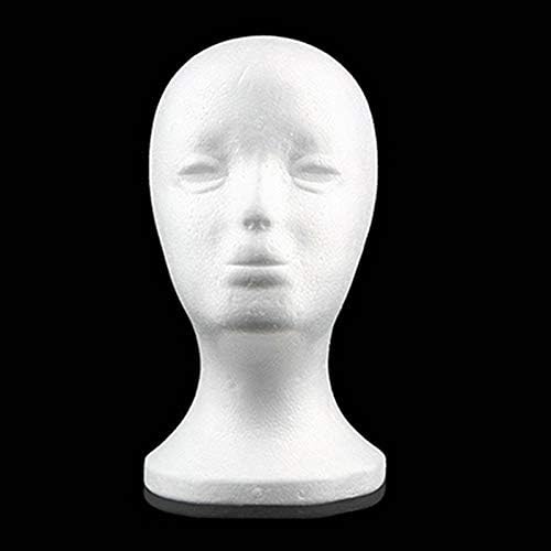 Female Foam Head Model, Foam Mannequin Head Model Wig Hair Hat Display - Male Mannequin Head Manikin Wig Glasses Hat Display Stand for Jewelry Wigs Scravat - Image 3