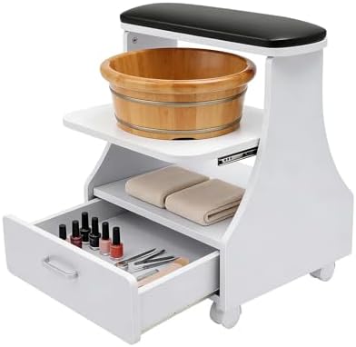 Pedicure Foot Rest Trolley with Wheels and Drawer by Uphilltool