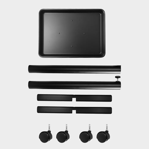 Salon Tray on Wheels, Black Metal Feet Salon Tray Cart, Adjustable Height - Image 7