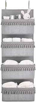 Dahey Over The Door Organizer 4 Pockets Hanging Behind Door Storage, Grey by Dahey