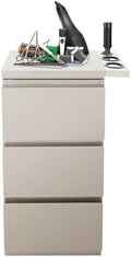 3-Drawer Barber Storage Cabinet - 201 Stainless Steel Hairdressing Tool Organizer with Hair Dryer Holder (17.9x11.8x32.7in) for Salon/Bathroom/Home (Silver) by kunghei
