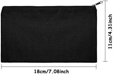 meekoo 16 Pcs Blank Canvas Zipper Pouch Pencil Bag Bulk, S, Black - Image 2