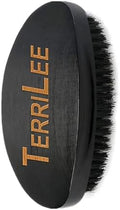 Terrilee Premium Palm Wave Brush for Men 360 - Medium Hard Curved 360 Wave Hair Brushs - Made with Nature Beech & Nylon Boar Bristle Men's Hair Brush For Black Men 360 Wave Brush (Black) by Terrilee