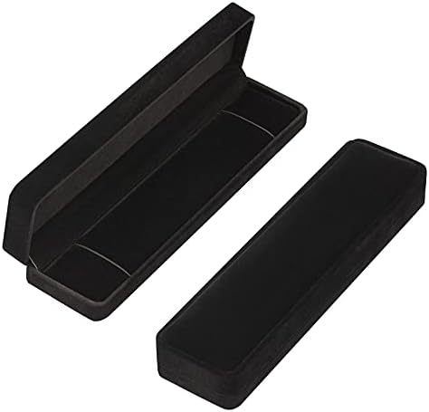 LETURE 2 Pieces Long Velvet Jewelry Chain Necklace Gift Box Set, Bracelet Storage Case, Jewellry Display Box for Wedding, Engagement,Proposal, Birthday and Anniversary (Black) - Image 2