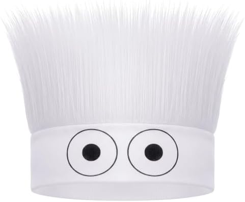 Crazy Wig Hairy Headband Hat, Eyes, White B by Luinabio