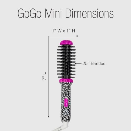 CALISTA GoGo Mini Heated Round Brush, Corded On-the-Go Styling, Polka Dot - Image 3