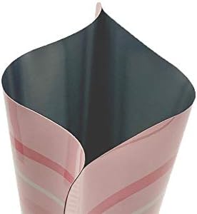 QQ Studio Pack of 100 Color Aluminum Metallized Foil Single-Use Dispenser Tip Open Bottom Heat Seal Sample Pouch (3" x 5", Pink w/White & Pink Stripes) - Image 4