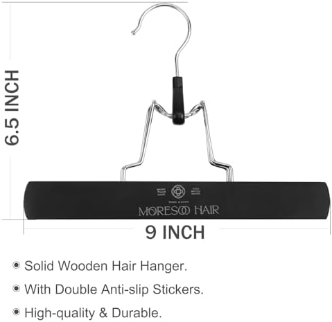 Moresoo Hair Extension Storage Bag with Hanger, Black - Image 2