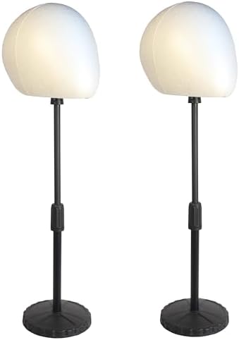 2 PACKS 22 inch tall high Adjustable wig or hat styrofoam female mannequin head holder stand (15.5”to 22”)(ADTALL02-White ) by FASHION+DO