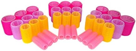 Hair Rollers Self Grip Holding Rollers Hairdressing Curlers Hair Design Sticky Cling Style For DIY Or Hair Salon By Kamay's (Gripping Sticky Rollers 36PCS 4 Size) Large Medium Small Premium Set Random by Kamay%27s