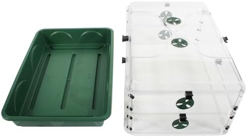 24" x 15" x 12.75" Domed Propagator with 2 Height Extenders and Locking Clip Set, Green - Image 2