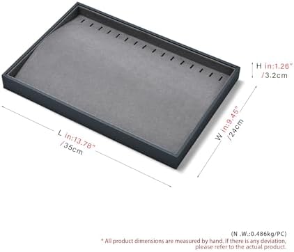 Grey Microfiber 20 Hook Anti-Tangle Necklace Bracelet Jewelry Tray - Image 5