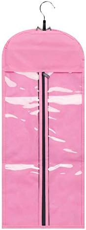 Hairro Portable Hair Extensions Carrier Non-woven Dust-proof Storage Case with Wooden Hanger for Human Hair Extensions, 26 Inch Creamy Pink - Image 2